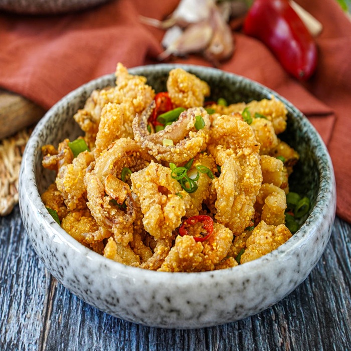 Кальмары с солью и перцем