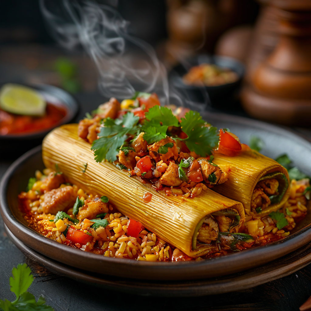 Тамалес с курицей